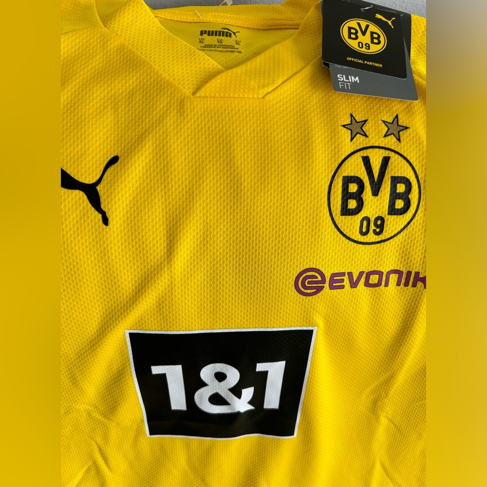 Puma Authentic Borussia Dortmund Training Yellow Soccer Jersey Men’s Sz: XL - Picture 5 of 7